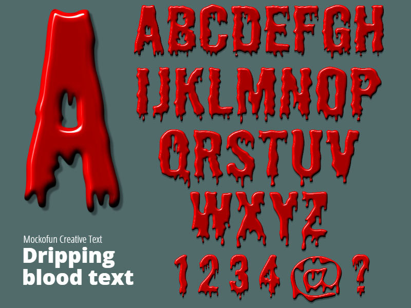 blood dripping font letters text look effect also alphabet halloween