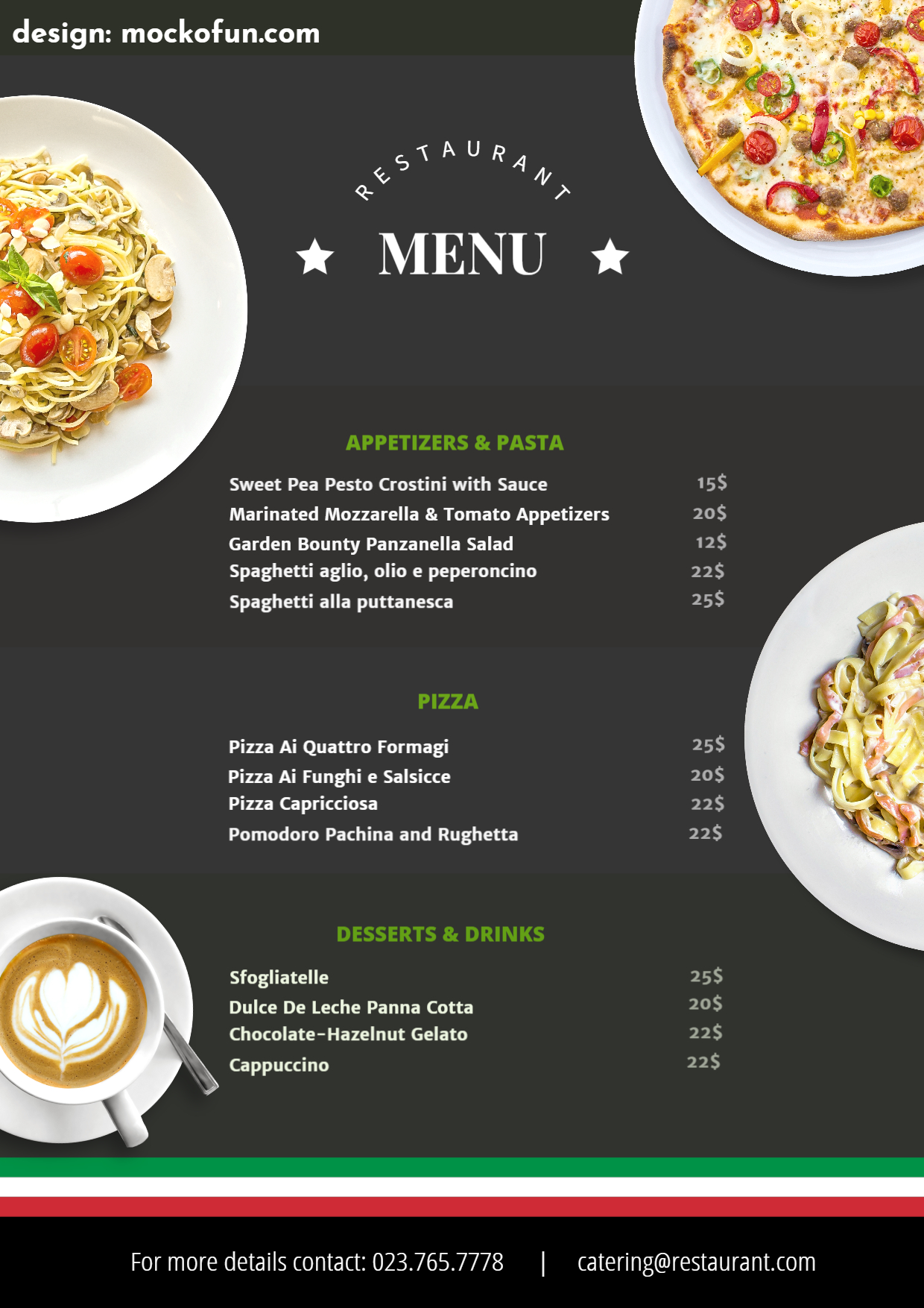 Italian Menu Template MockoFUN