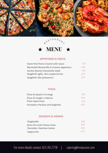 Italian Restaurant Menu Template