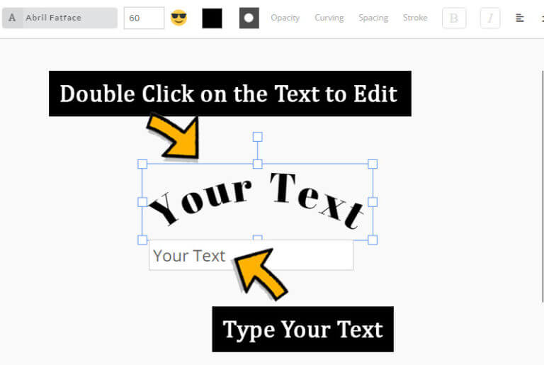 curved writing in graphicconverter