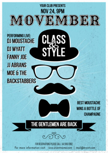 Movember Party Poster