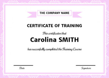 Training Certificate Template