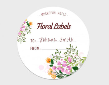 Floral Round Label