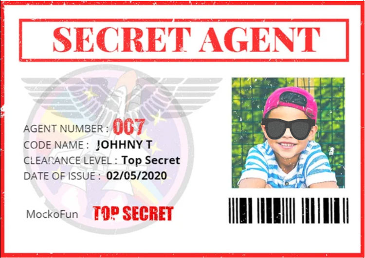 Printable Spy Secret Agent Code Name Chart - DIY Birthday Party