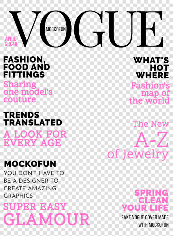 fashion magazine covers template