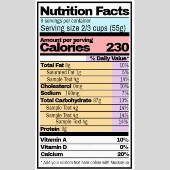 Nutrition Facts Template