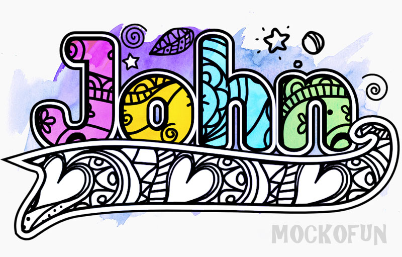 doodle art colored name