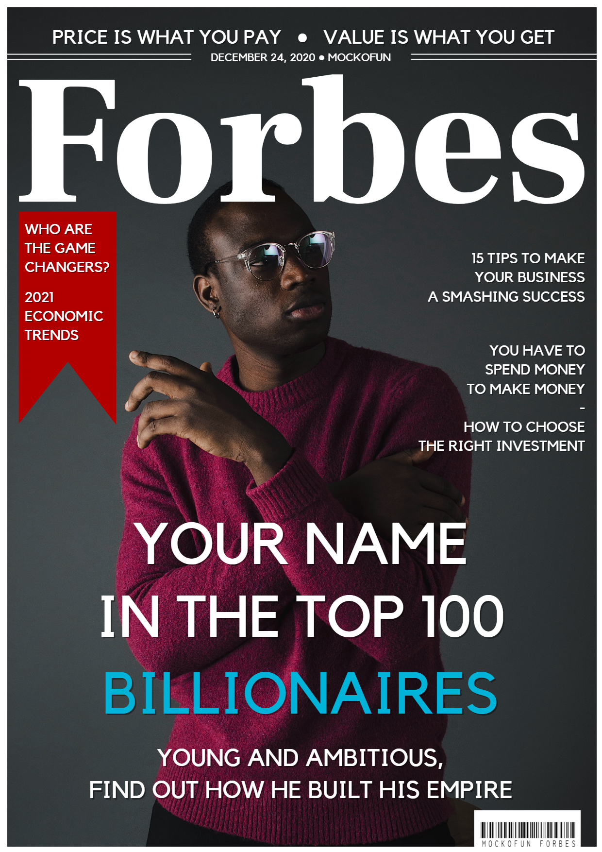 Forbes Magazine Cover Template - MockoFUN