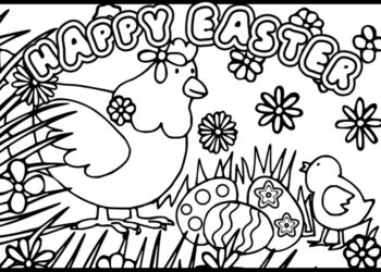 Printable Easter Card to Color