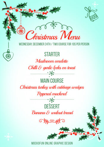 Free Christmas Menu Template