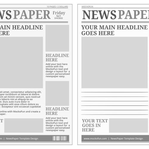 📰 Newspaper Template Editable - MockoFUN