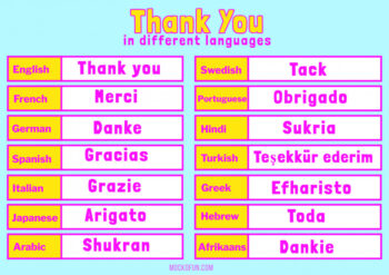 Thank you in different languages