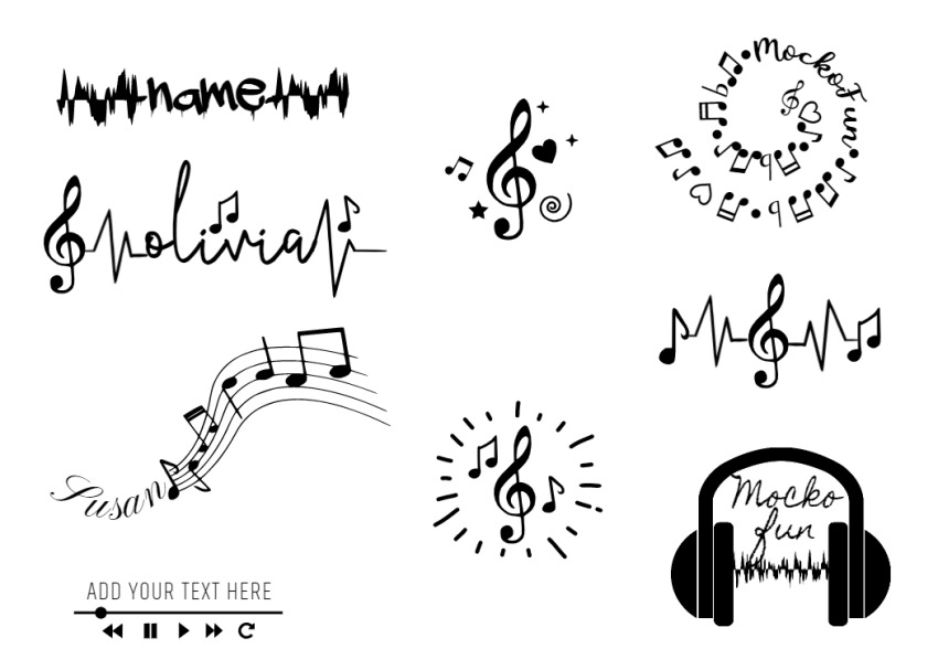 music tattoo stencils