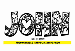 Free Editable Name Coloring Page