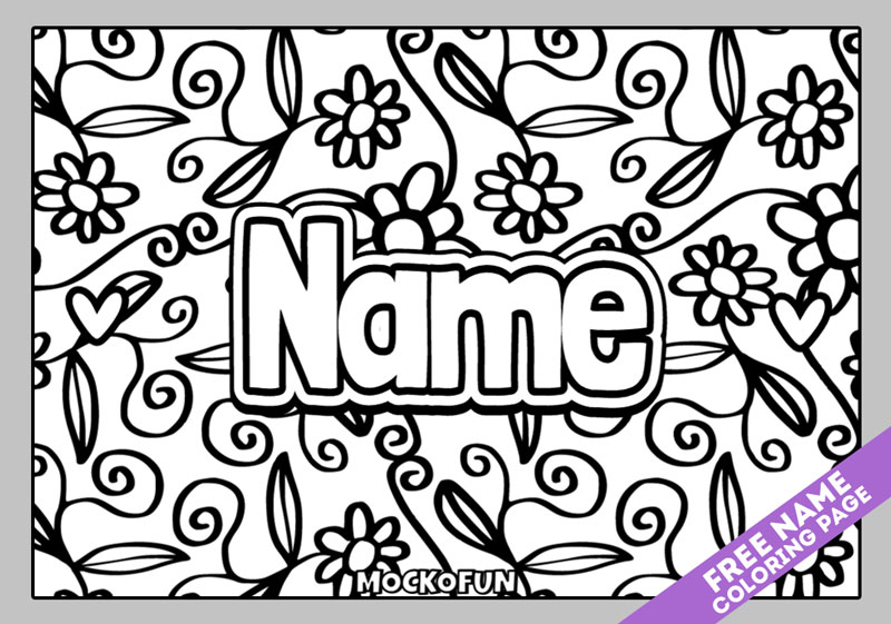 Free Personalized Name Coloring Pages - Mockofun