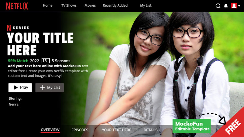 Netflix Template Free Download MockoFUN