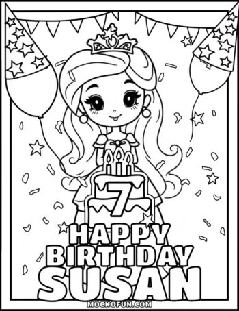 Happy Birthday Coloring Page